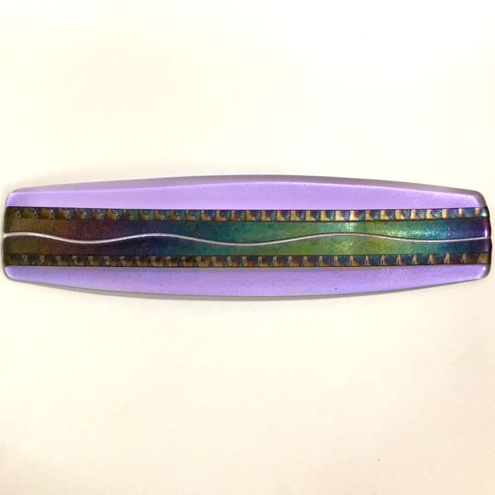 Handmade Chris Paulson art glass tray